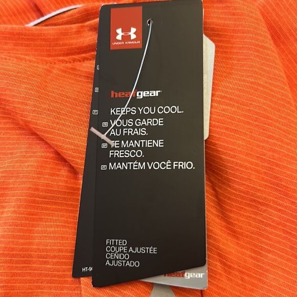 Under Armour orange fitted long sleeve shirt Size L NWT - Picture 6 of 8